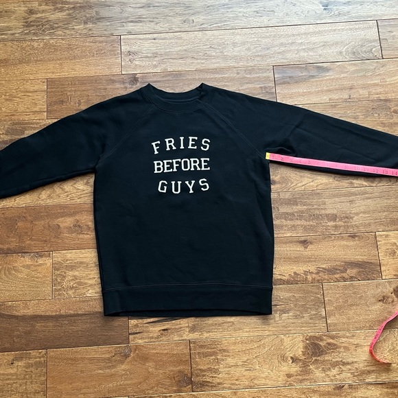 Brunette the Label Fries Before Guys Black Sweatshirt, XS/S - Picture 15 of 15